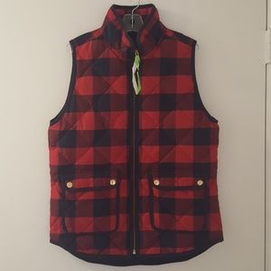 J. Crew buffalo check plaid excursion vest xs
